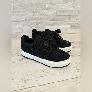 Kurt Geiger London Laney Crystal Embellished Bow Platform Sneakers EU 36 Black